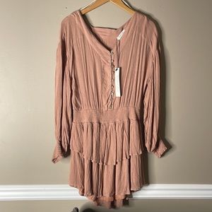 Smocked Waist Tiered Mini Dress
